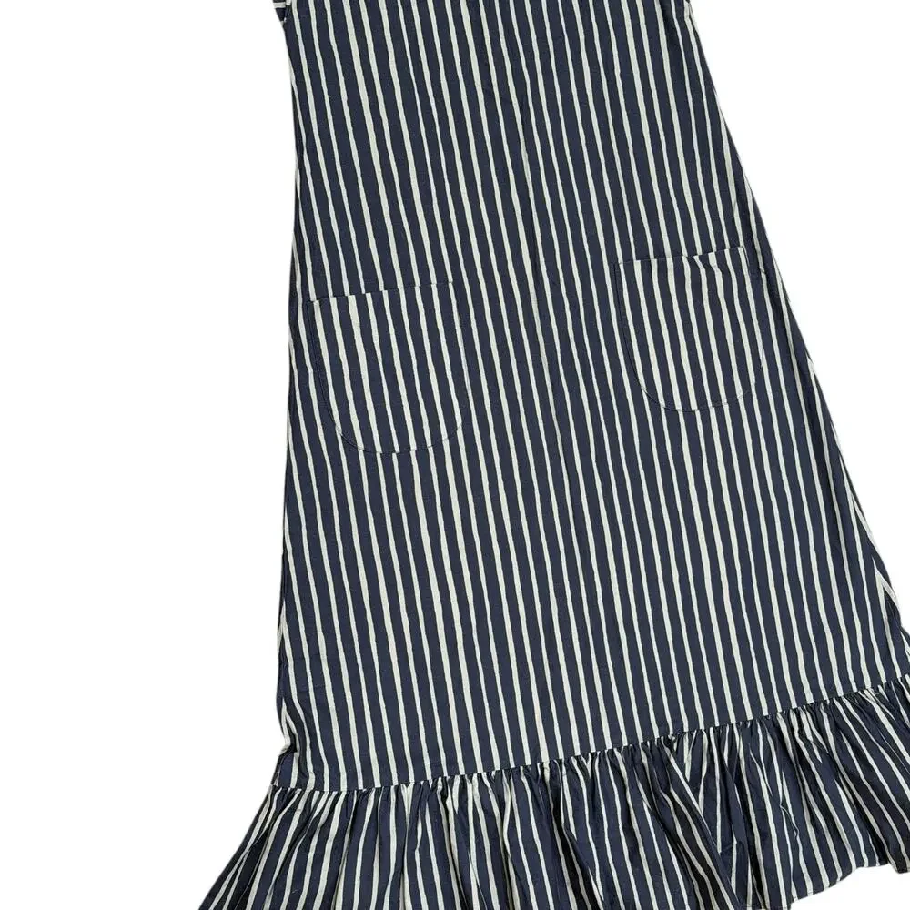 Vintage Marimekko Striped Pinafore Apron Reversible Maxi Dress - Picture 4 of 9